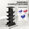Hexagonal Dumbbells Set of 3, 2 X 1 Kg, 2 X 3 Kg, 2 X 5 Kg, Stand, Non-Slip Handles
