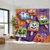 Halloween Pumpkin Ghost Skeleton Polyester Shower Curtain Bathroom Curtain Easy Install Durable Fade Resistant Customized Modern