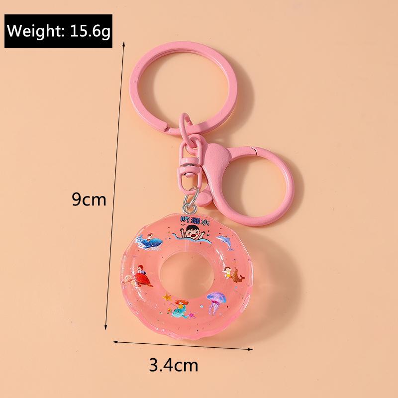 Cute Rein Simulation Swim Ring Keychain Women Girl Key Rings Pendants for Key Holder Handbag Decor DIY Handmade Jewelry Gift