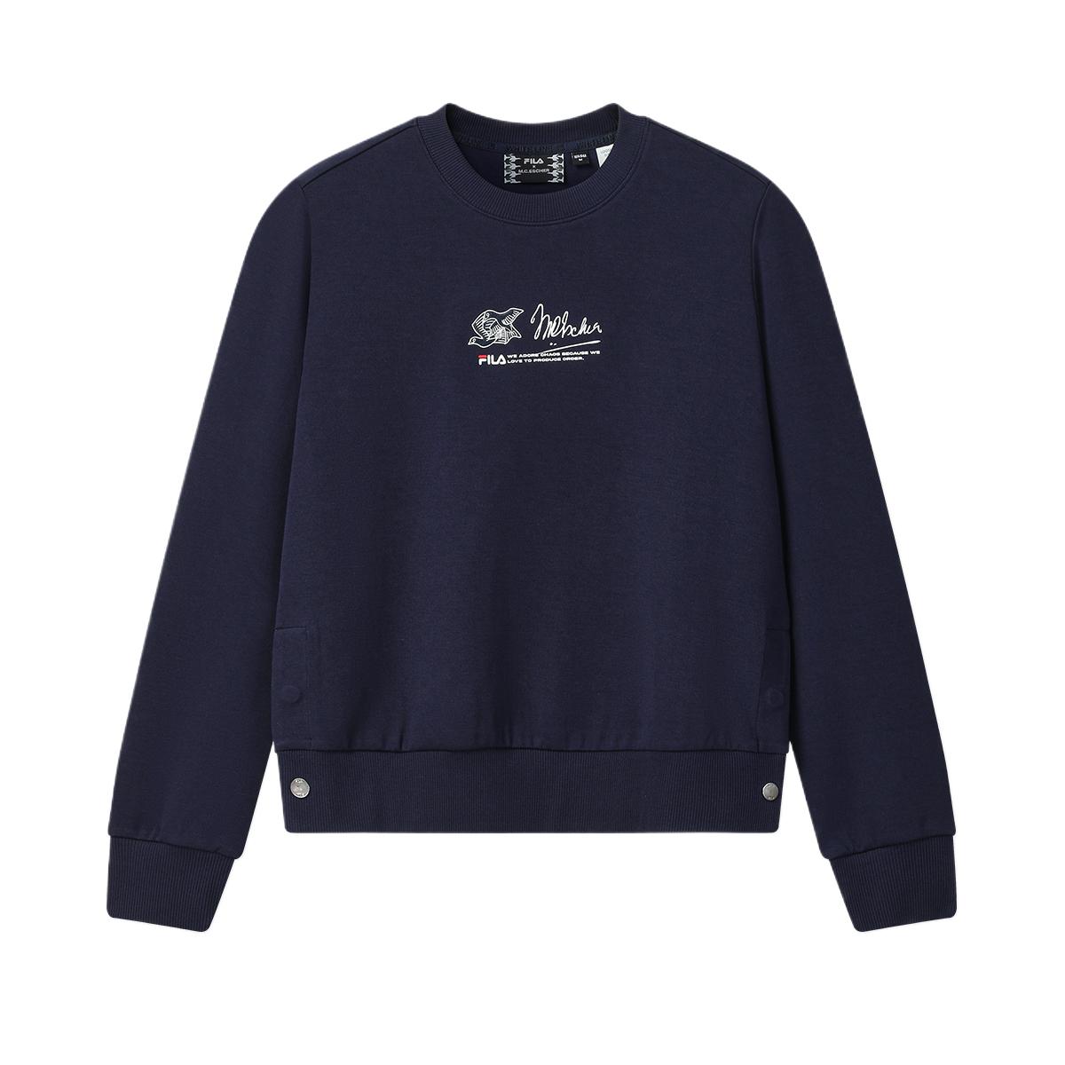 

Fila Пуловер с круглым вырезом Heritage Удобная простая толстовка Женская толстовка F11W548230FLB XL