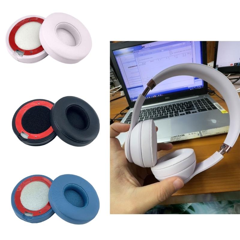 1Pair Earpads Protein Leather Ear Pad Ear Cushions Cover Memory Foam Earmuffs for Solo4 Headsets