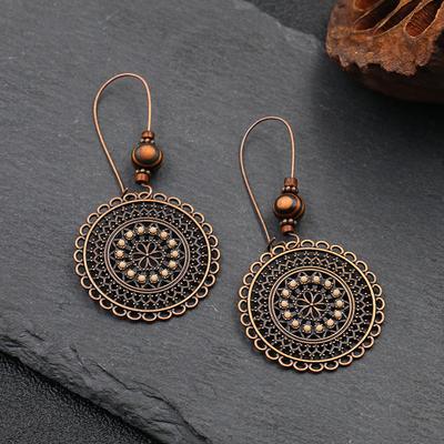 Für Frauen Bezaubernder Damenschmuck Vintage Ethnisch Geschenk Kreative Mode Hängeohrring Neu Boho Hängeohrringe Runde Sonne Ohrschmuck Einzigartig