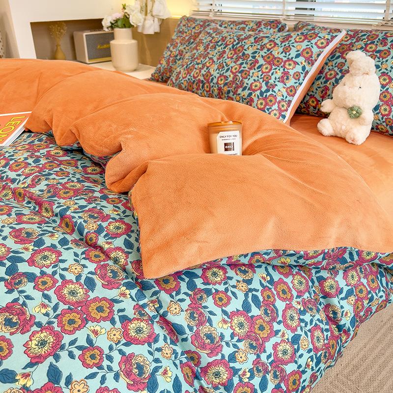 Winter Skin-Friendly Thick Milk Velvet Duvet Cover - Cozy, Warm & Ideal for Sleeping Naked in Dorms