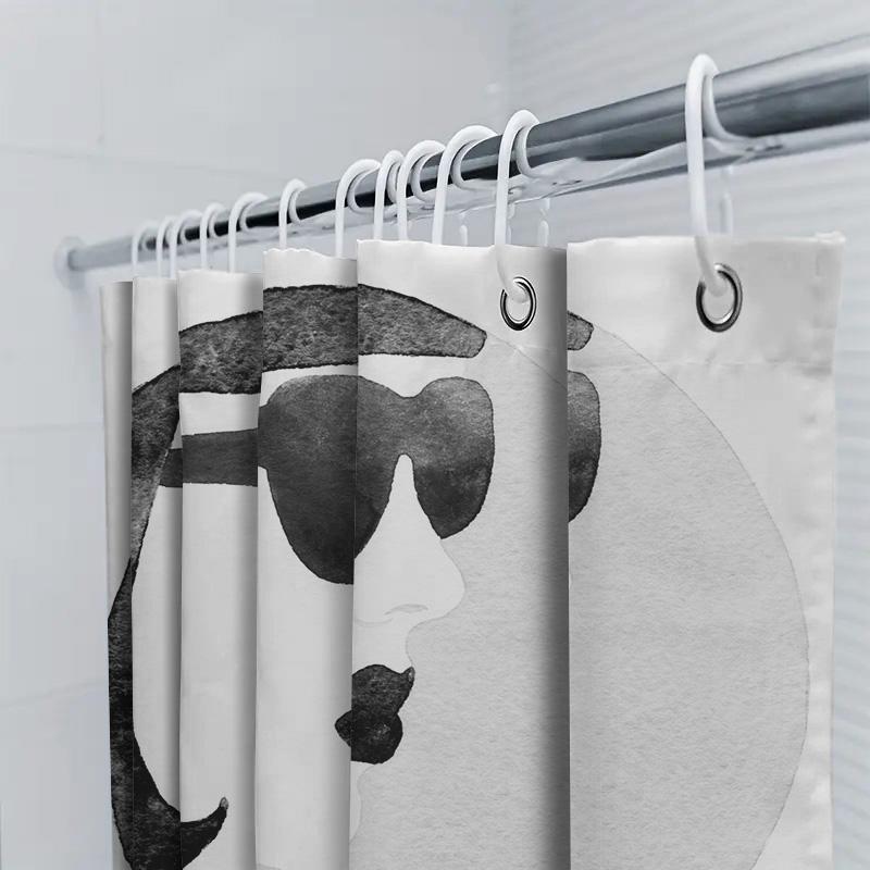 Animal Print Shower Curtain With Sun Design Modern Bathroom Decor For Home Decoration Supplies Size 180X230Cm