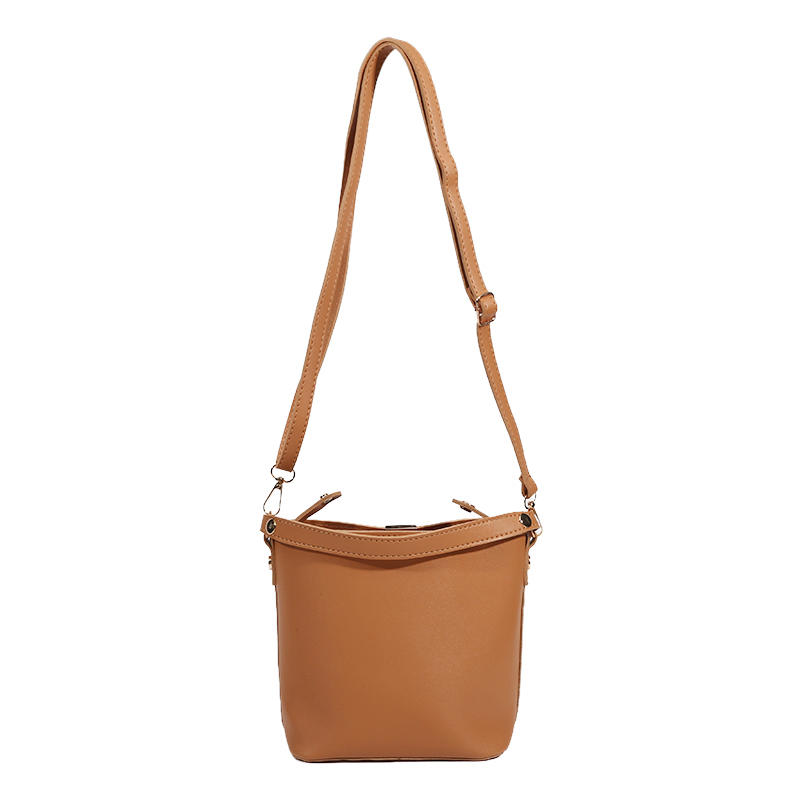 Simple Solid Color Crossbody Bags Women Elegant Shoulder Portable Bucket Bag