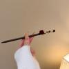 Vintage Red Rose Fringe Hairpin Fashion Chinese Hairpin Headwear Retro Red Hair Stick  Disk Hair
