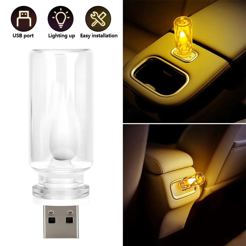 Universelle Auto-USB-LED-Kerzenstil-Lampe Retro 5V LED-Birnen Regenbogenfarbe Glühbirnen-Atmosphäre Dekorationslicht