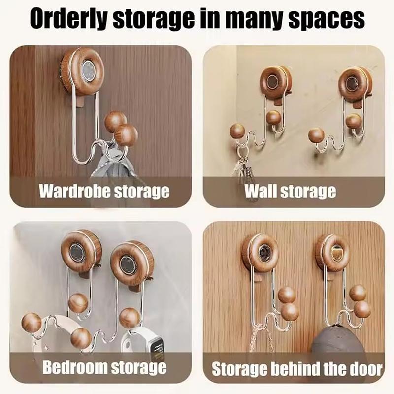 

Wood Grain Suction Cup Hooks Removable Storage Shelf For Coats And Hats Self-Adhesive Hanging Hanger Bathroom Wall