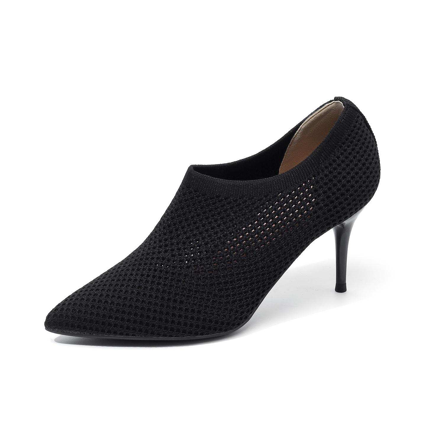 

Kitten Heels for Women Pumps Dress Shoes Knitted High Heel Pumps Non-Slip Pointed Toe Wedding Party Prom Office Work Shoes Women s Stiletto Heel Shoes 34
