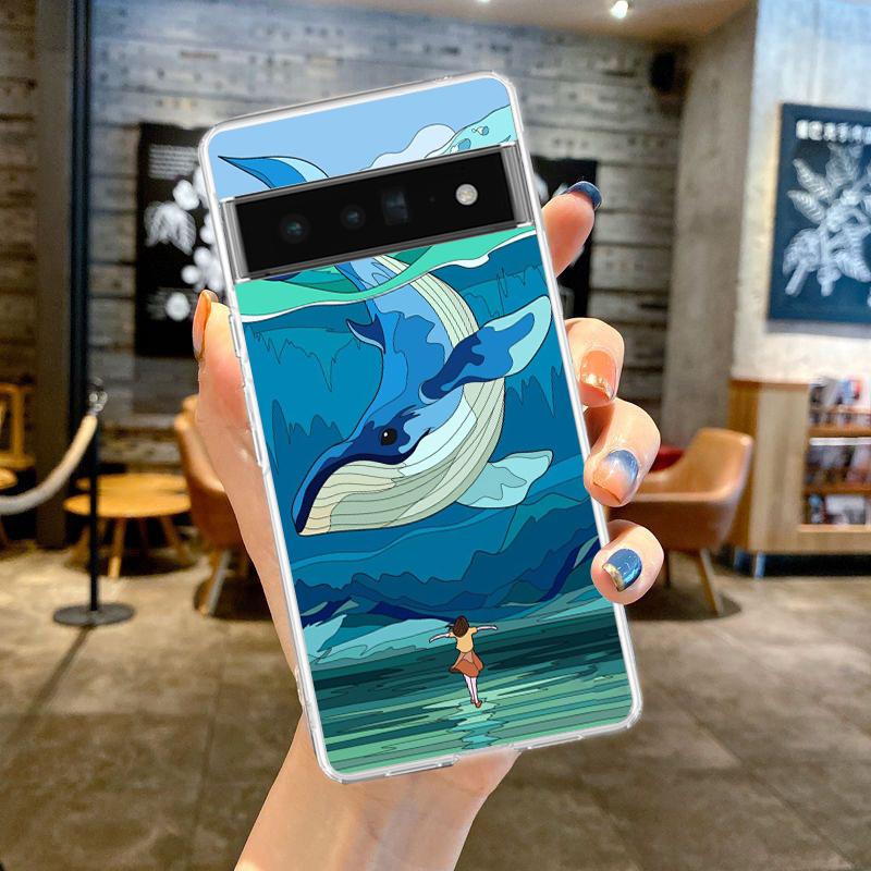 Orca Ocean Lovely Killer Whale Phone Case For Google Pixel 9 Pro XL 8 7 6 Pro 8A 7A 6A 5 4 5A 4A 3A XL 5G Soft TPU Clear Cover