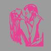 Romantic Kiss Silhouette, Kiss At Midnight, Imported PVC Work, Depicting a Couple Kissing, Suitable for Valentine's Day Decals