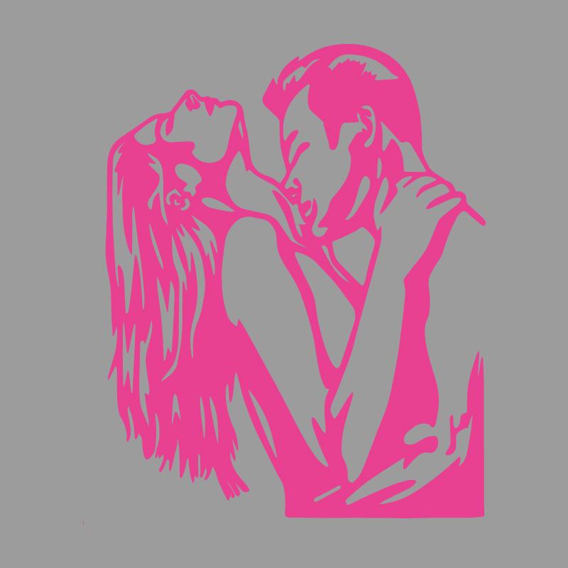 Romantic Kiss Silhouette, Kiss At Midnight, Imported PVC Work, Depicting a Couple Kissing, Suitable for Valentine's Day Decals