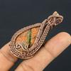Unakite Pendant, 999 Copper Wire Wrapped Jewelry, Gemstone Jewelry Pendant, Handmade Wedding Gift Jewelry