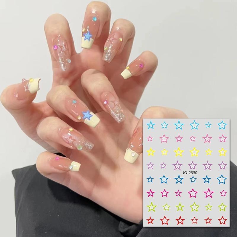 3pcs 3D Nail Art Stickers Colours Stickers for Nail Art Decoration