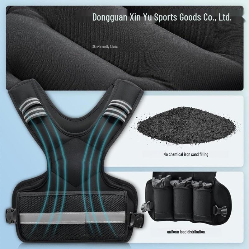 Adjustable Reflective Weighted Vest for Fitness Training