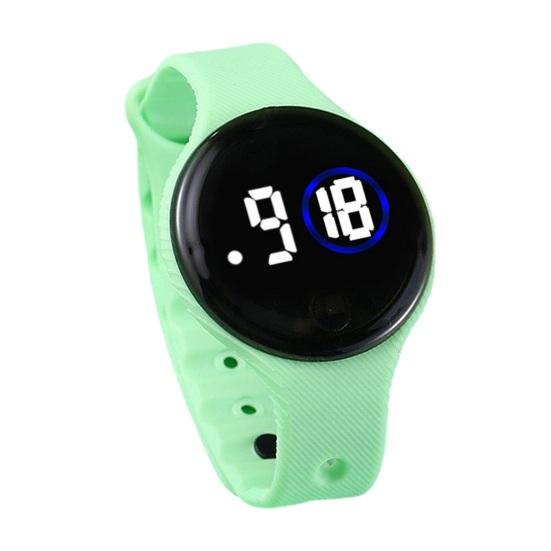 Children LED Digital Watch Round Dial Waterproof Swimming Watch Adjustable Silicone Strap Accurate Time Clear Display Kids Students Wristwatch