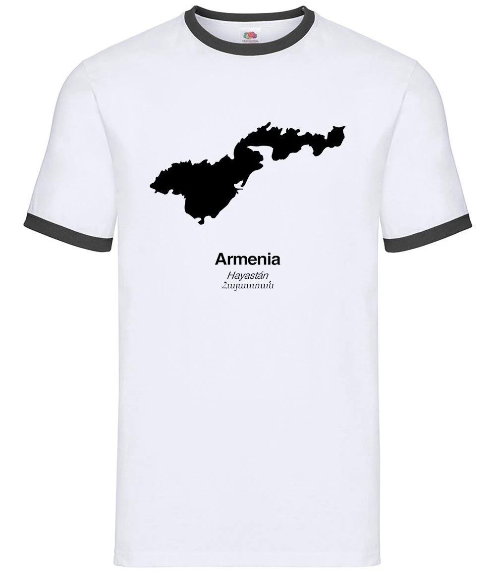 Armenia Silhouette - Mens Ringer - Armenian Country Travel Flags Gift XS