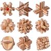 Beechwood Kongming Lock & Luban Puzzle Set for Kids - Wooden Mortise and Tenon Toy