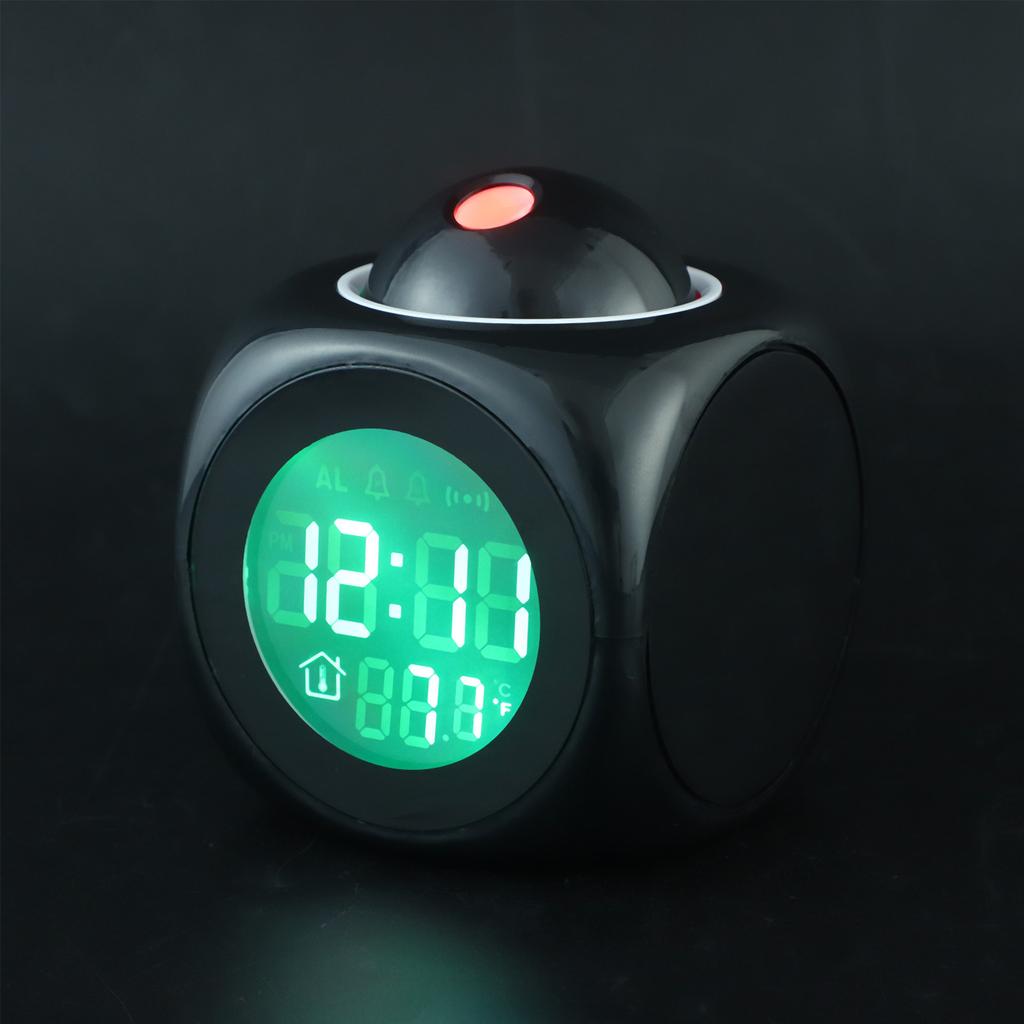 Multifunctional Projection Alarm Clock Red LED Digital Clock Voice Talking Time Temperature Display Bedside Electronic Snooze