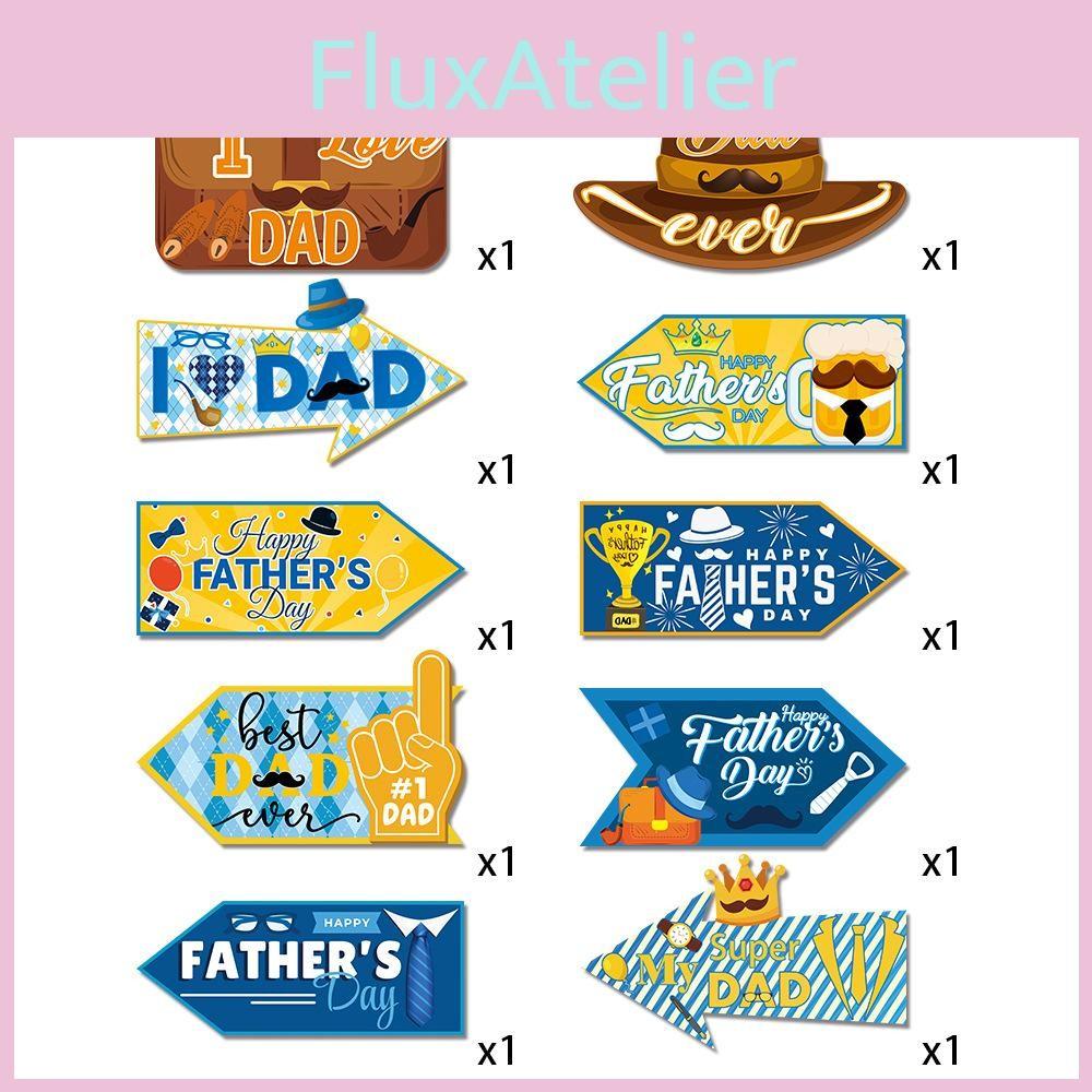 Themed Day Father Paper Wooden Stakes Directional Signs Party Scenes Decor Props