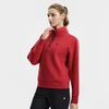 FILA Fitness Classic Simple Sports Training Casual Comfortable Versatile Half-Zip Knit Pullover Sweatshirt Women sweatshirt Hot-Red A11W611208FRD