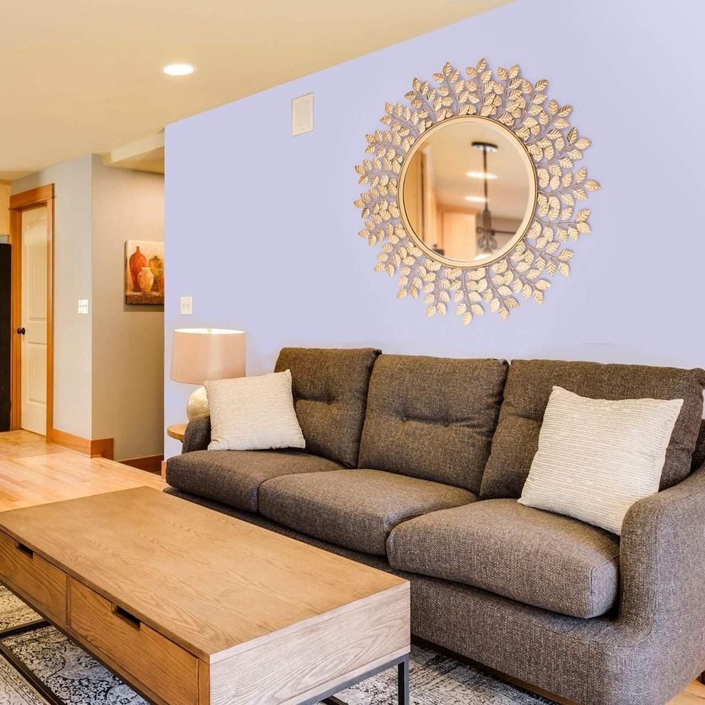 Rust Proof & Weather Proof Wall Mirror - Ideal Mirror for Living Room, Bathroom, Bedroom, Foyer | Entryway, Wash Basin Area - Gold  22 Inches 1 Piece