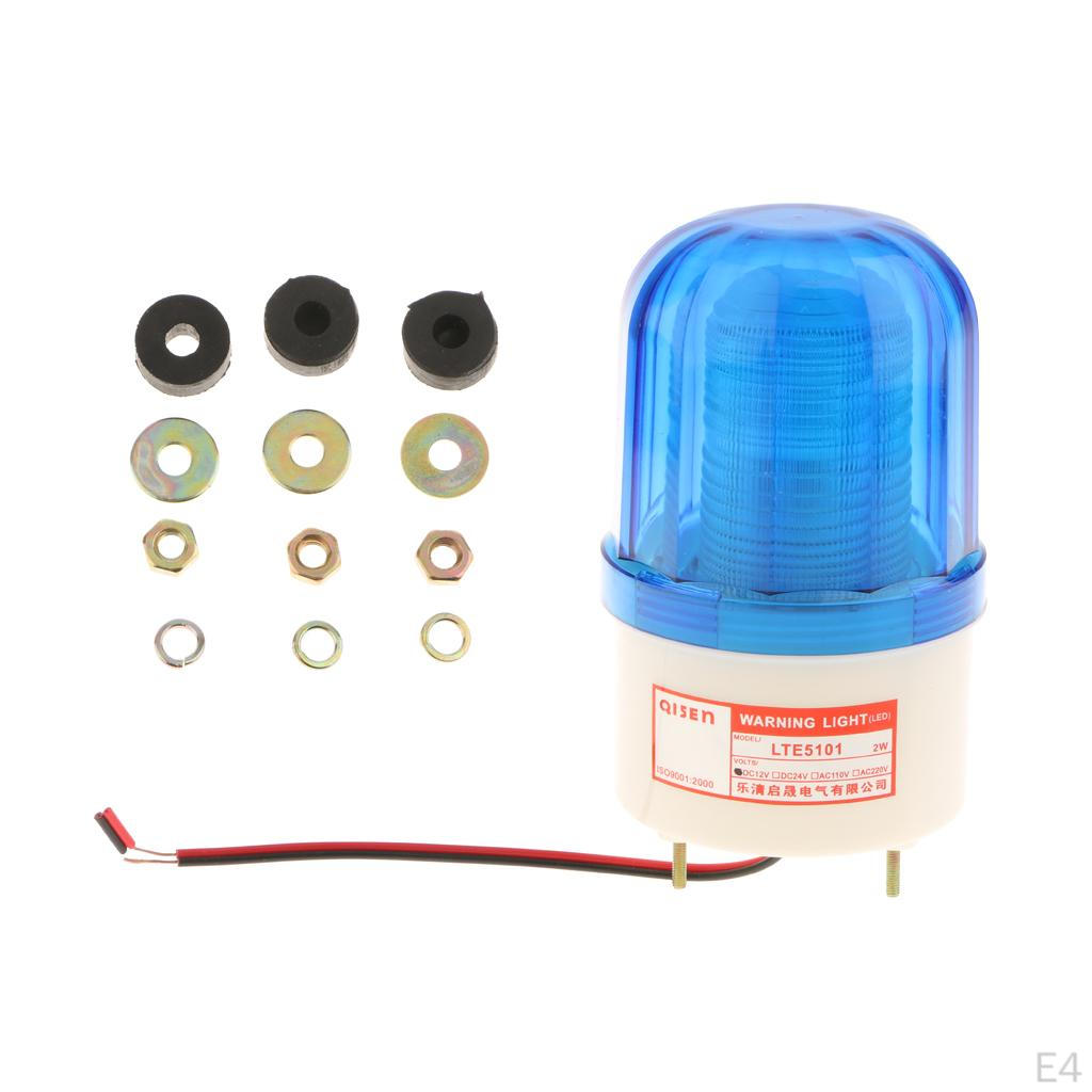 DC 12V 2W LED Industrial Construction Vehicle Without Sound Strobe Warning Light Lamp Emergency