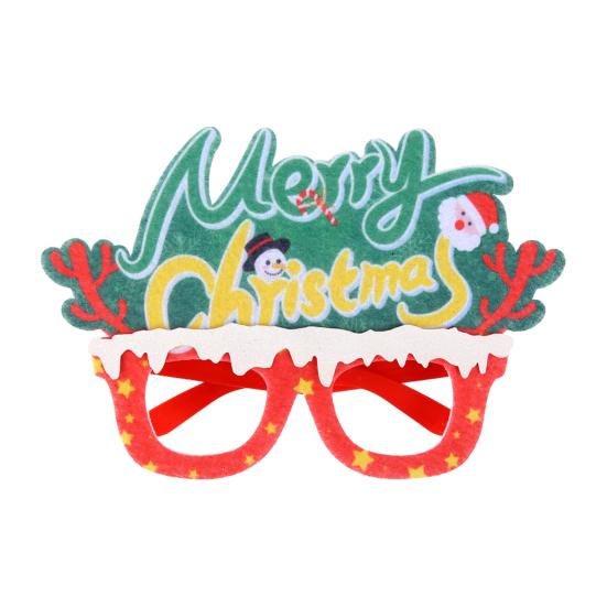 Holiday Party Supplies for Photos Christmas Glasses Photo Booth Props, Felt Reindeer Santa Snowman Eyeglasses Festive Costume Holidays Party,
