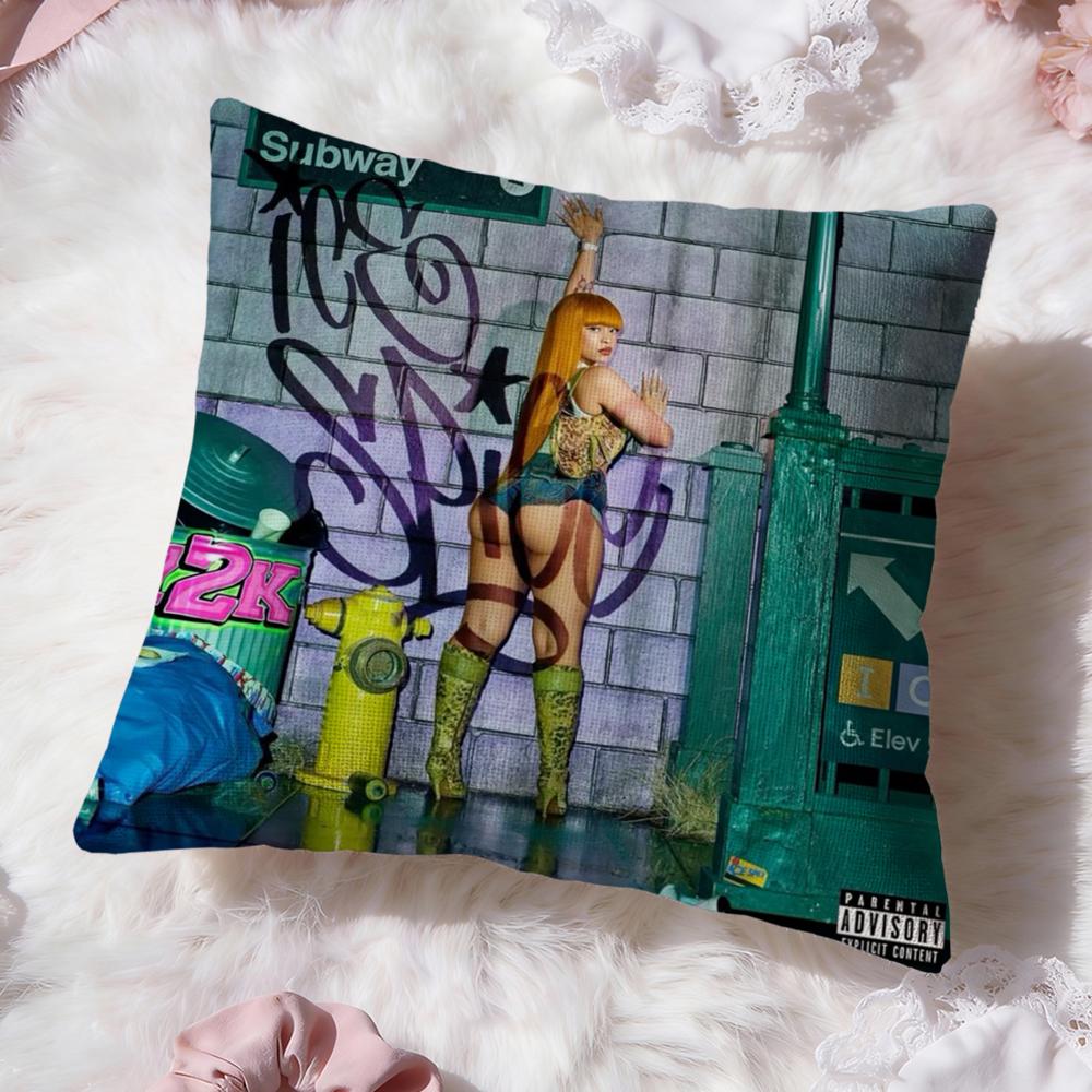 I-Ice Spice Y2k Cushion Cover Premium Comfort Reversible Pillow Cove -Two in One Design for Any Room & Car Interior