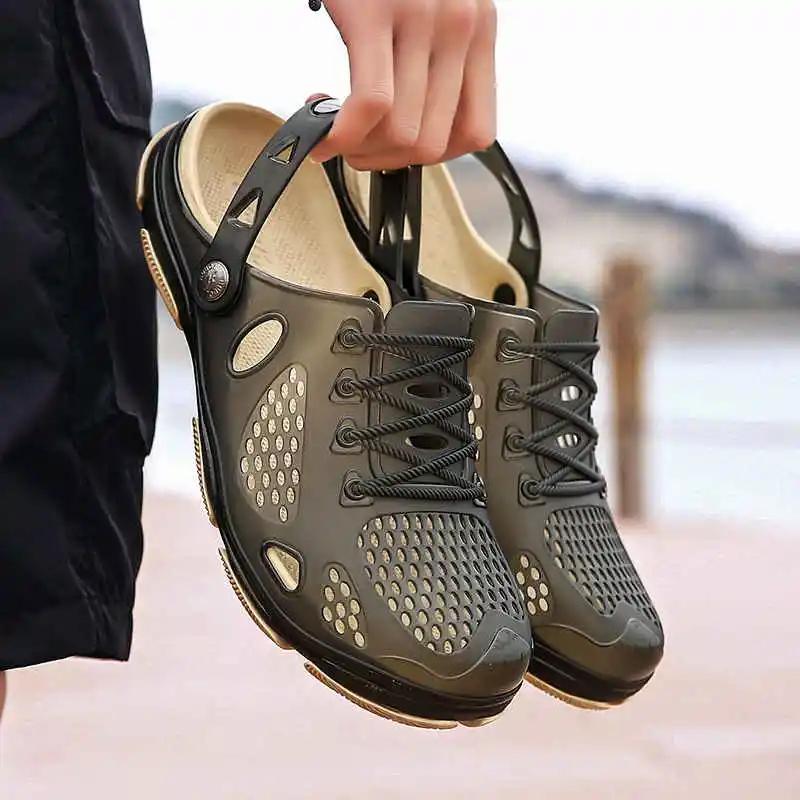 Fashion 2025 Sandalias for Men Garden Casual Rubber Sandals Man Summer Hole Shoes Beach Swimming Jelly Shoes Water Men's Slipper X14