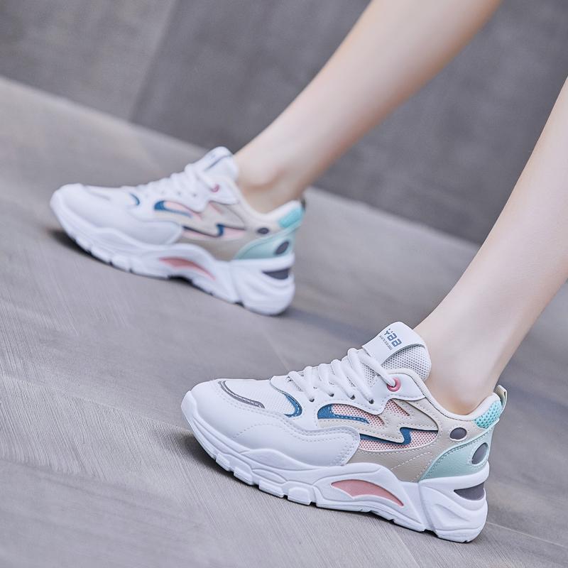 New autumn and winter student sports shoes shock absorption running lightweight dad shoes velvet cotton shoes