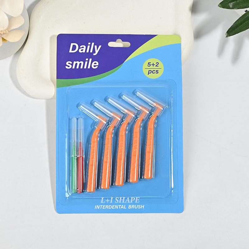 1 Set L/I Shaped Interdental Brush Soft Bristles for Dental Cleaning Plaque Removal Oral Care At Home and Office
