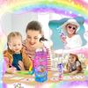 Creative DIY Gemstone Kids Water Bottle 600ml Rainbow Unicorn for School & Outdoor, Holiday Gift for Boys Girls Age 4-6-8-10, Multicolor