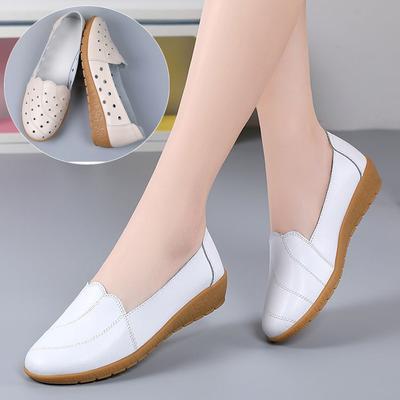 Printemps Nouvelle Mode Chaussures pour Femmes Grande Taille Polyvalentes Chaussures Plates Femmes Version Coréenne Paresseuses Décontractées Chaussures Blanches Femmes