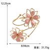 Nieuwe dubbelkoppige emaille glazuur bloem open armband niche lichte luxe high-end dames open armband sieraden