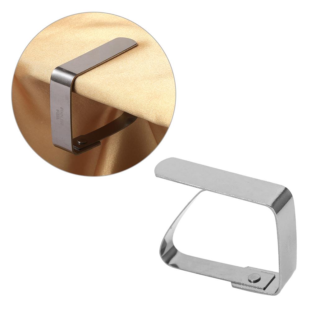 New Design Stainless Steel Table Desk Cloth Cover Clips Holders Clamps Silver