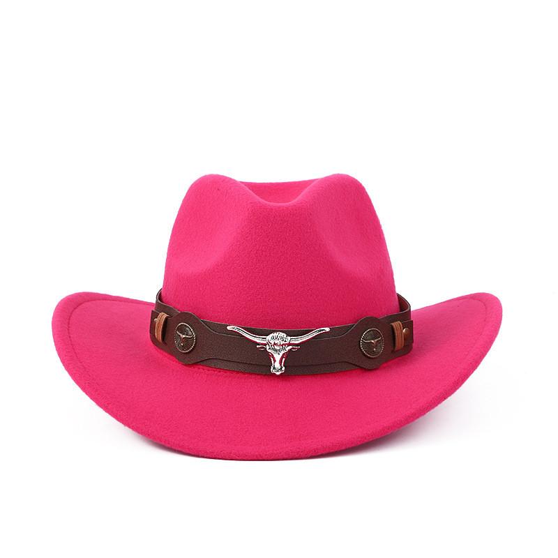 Western Cowboy Wool Felt Hat With Knot Embellishments For Autumn Winter Fashion