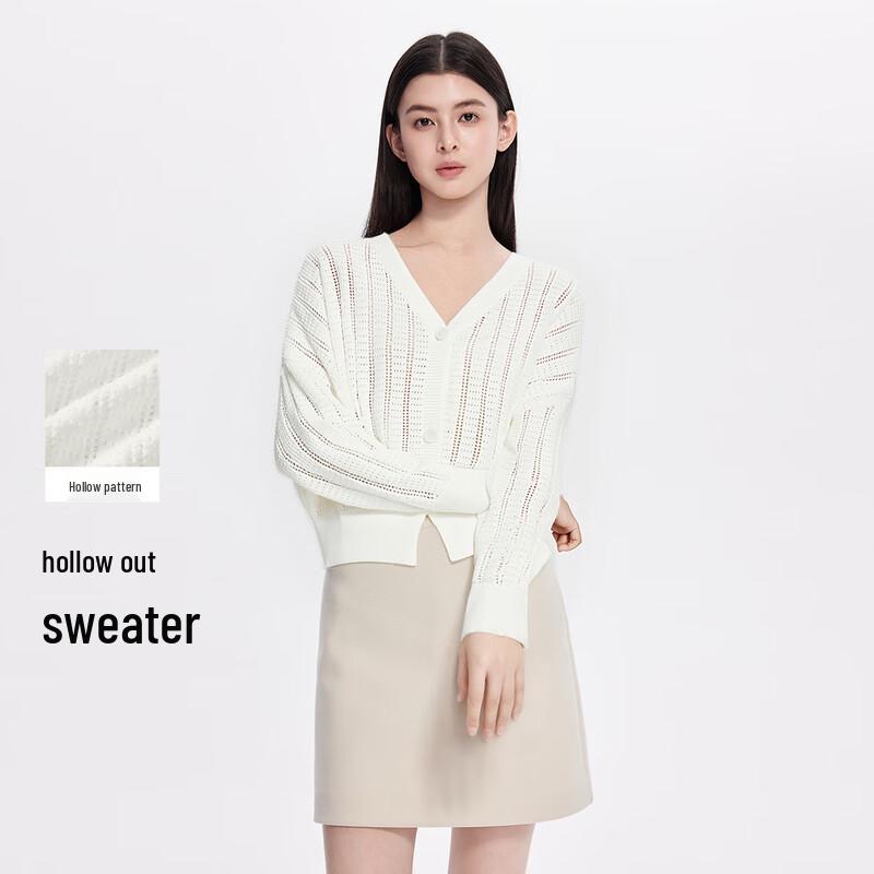 

FivePlus Women s V-Neck Cut-Out Knit Cardigan One Size