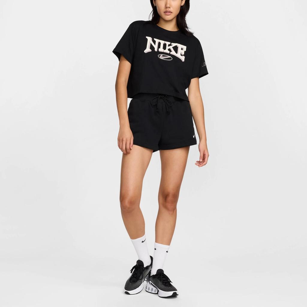 Nike Nsw Ss Tee Oc Varsity Pullover Crew Neck Comfortable Short Sleeve T-Shirt Women Tops Black FZ2856-010