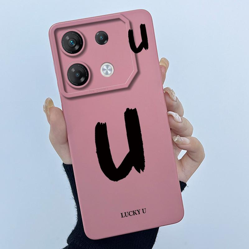 For Infinix GT 10 Pro X6739 Phone Case Lucky Initial Letter Matte Soft Silicone Shell For InfinixGT 10Pro GT10 Pro Cover Casing