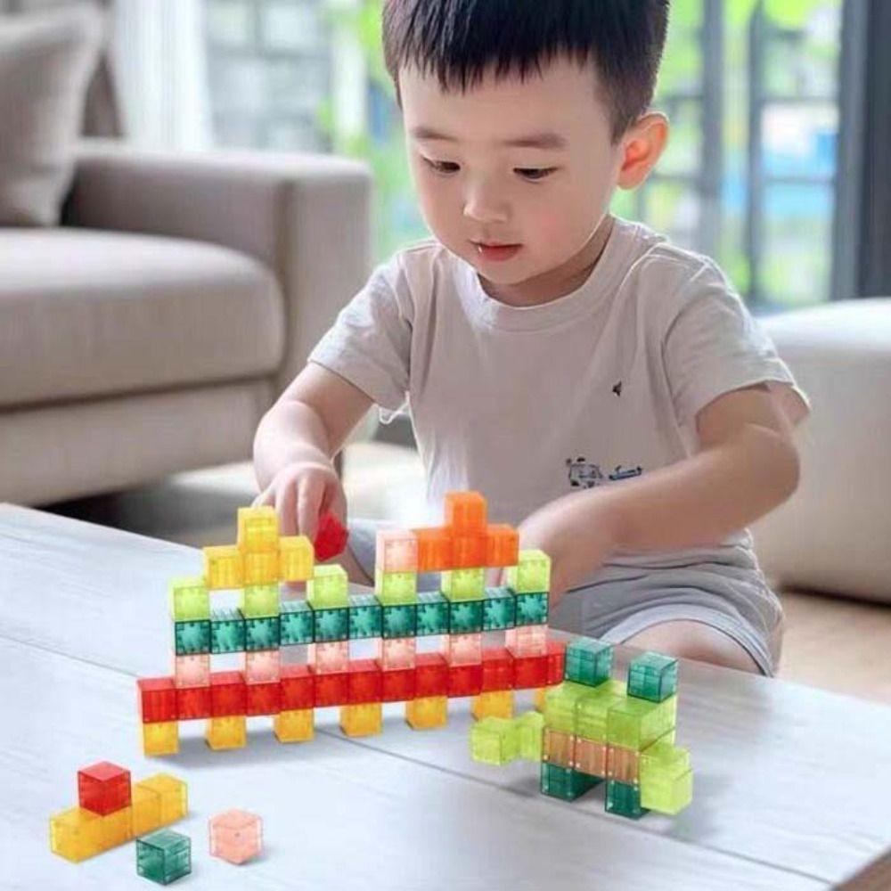 Transparent Magnetic Cubes Construction Toy Geometric Children's Educational Toy Children