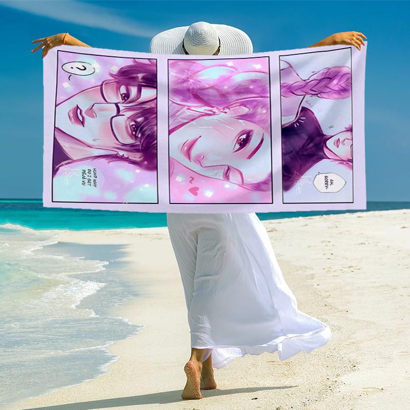 KPOP Hunter Fashion Beach Towel: Ideal for Summer Adventures Soft, absorbent and quick drying suitable for swimming and bathing