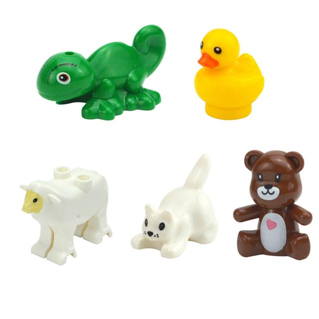MOC City Animal Building Block Figures Goat Sheep Eagle Owl Panda Parrot Seagull Penguin Zoo Fram Accessories Bricks Toy Gift