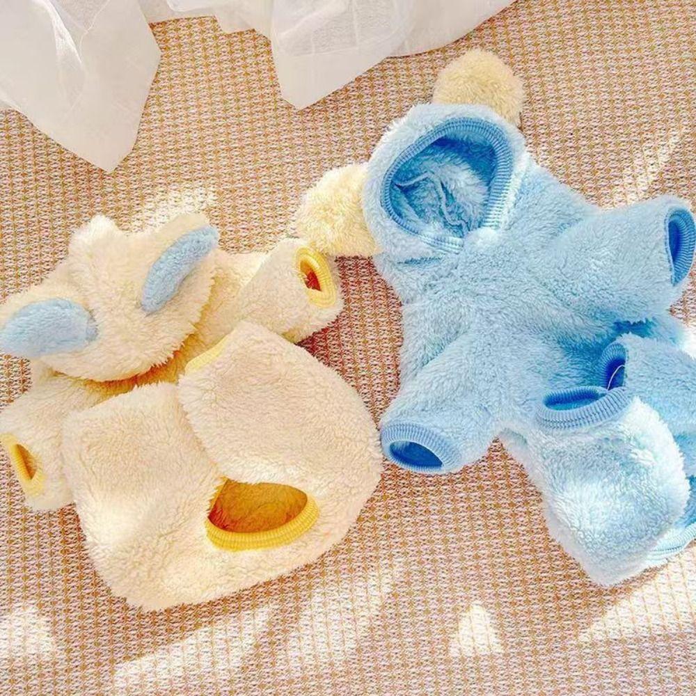 Warm Dogs Jumpsuit Comfortable Dog Four Legged Overalls Cute Puppy Hooded Pajamas Indoor