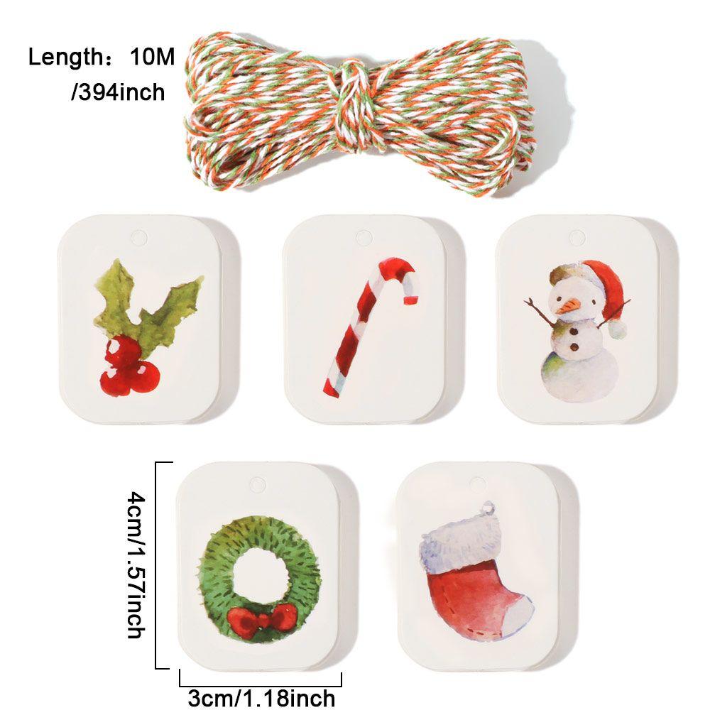48/50pcs Party Cards Xmas Decoration Wrapping Supplies Christmas Labels Hang Tags Kraft Tag Gift Wrapping