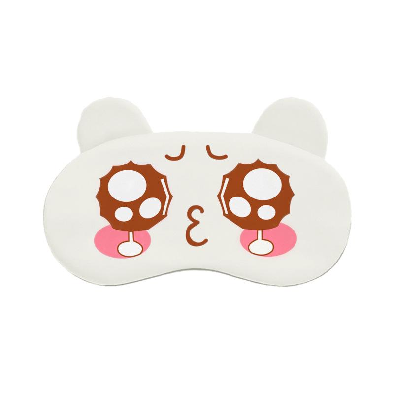 Plush Cartoon Eye Mask with Hot & Cold Ice Pack - Light-Blocking for Sleep or Nap, Customizable and Cute.