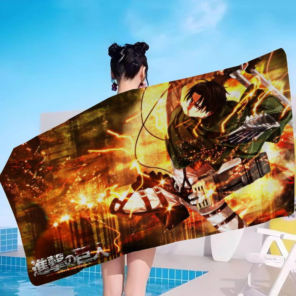 1pc Classic A-Attack O-On T-Titan Microfiber Beach Towel Absorbent Quick Dry Soft Yoga Swimming Resort Mountain Climbing Towel