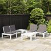 Day and Night - Day and Night 4-piece Garden Furniture Set with White Plastic Cushions