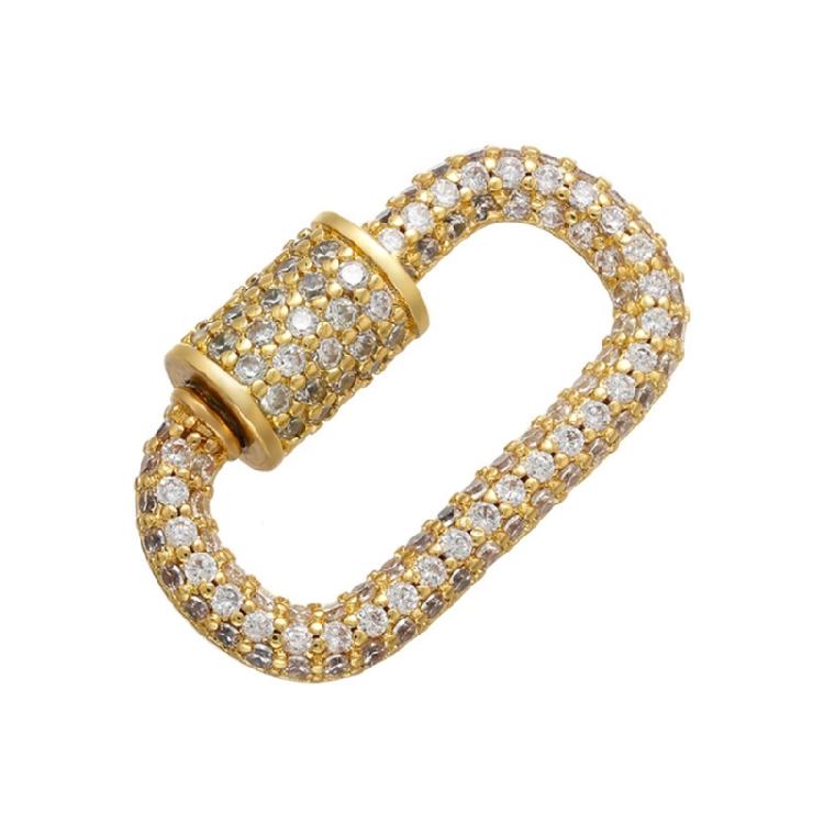 Glittering Zircon Carabiner Clasp Pendant Handmade Jewelry Accessories Brooch Fastener Necklace Bracelet Connector