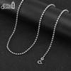 Effie Queen Echte 925 Sterling Silber 2mm Kugelkette Halsketten 40-60cm Einfach Zierlich DIY Perlenkette Choker Unisex SC24